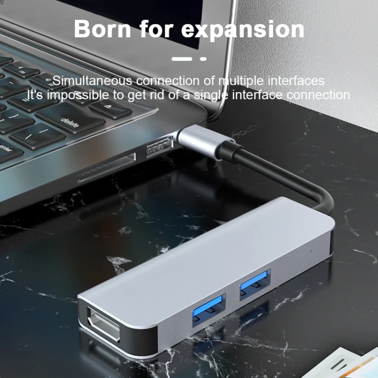 2011N 3 In 1 USB 3.0 x2 + HDMI Multi-function Type-C / USB-C HUB Docking Station - Image 5