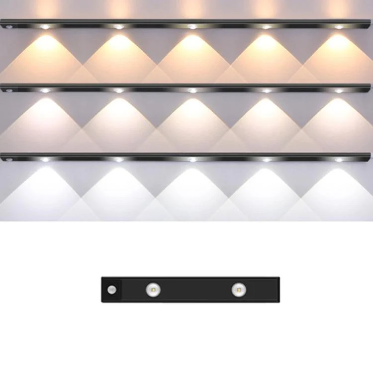 20cm Rechargeable Motion Sensor Light Bar Cabinet Wardrobe Lamp With Remote Control(Black)