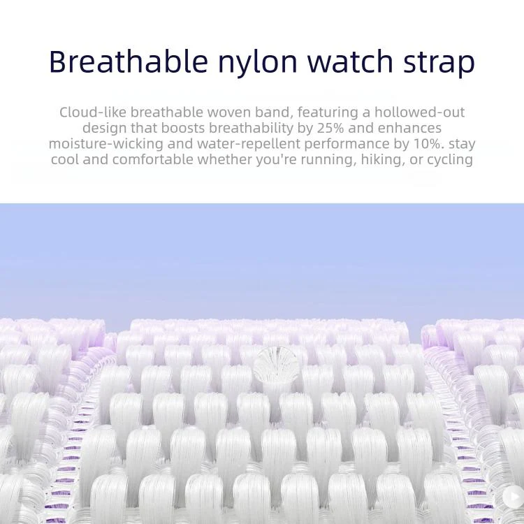 20mm Double-Link Cloud-Feel Breathable Nylon Loop Metal Head Watch Band(Dawn Orange) - Image 3
