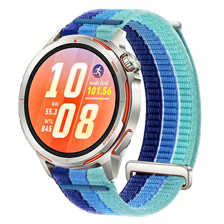 20mm Double-Link Cloud-Feel Breathable Nylon Loop Metal Head Watch Band(Island Blue)
