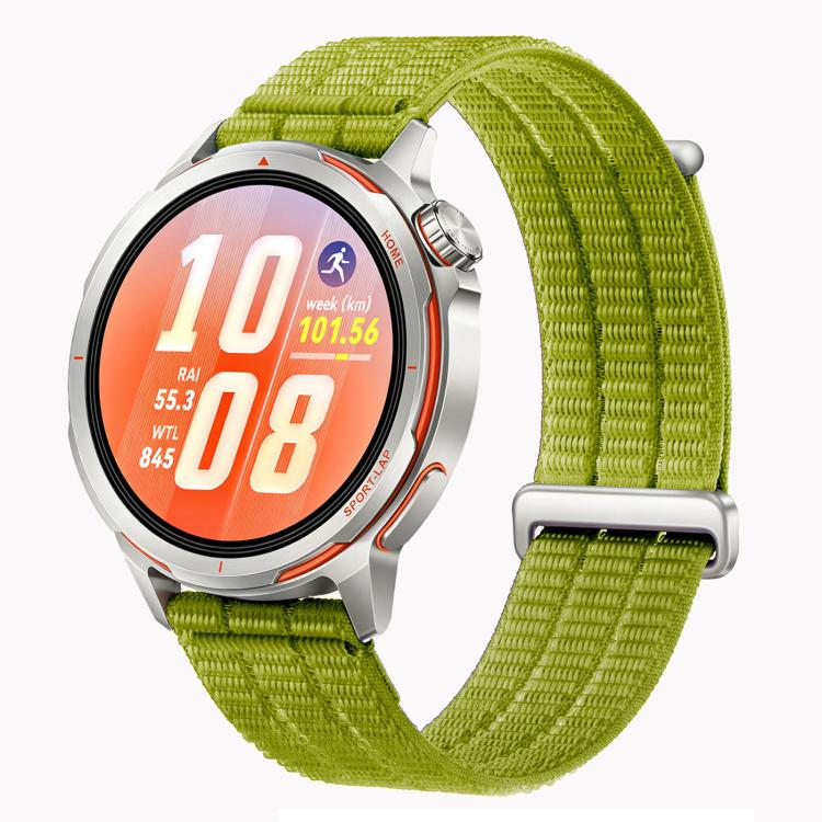 20mm Double-Link Cloud-Feel Breathable Nylon Loop Metal Head Watch Band(Wilderness Green)