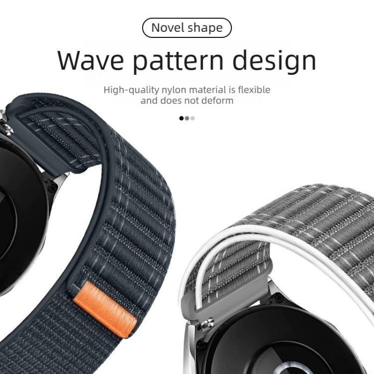 20mm Wave Texture Nylon Hook And Loop Fastener Watch Band(Grey) - Image 5