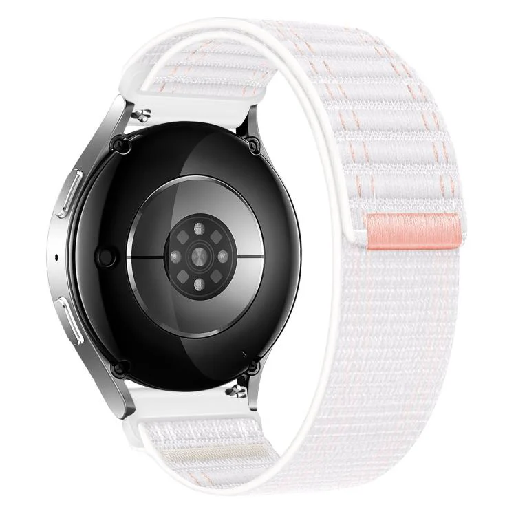 20mm Wave Texture Nylon Hook And Loop Fastener Watch Band(Pinkish White) - Image 2