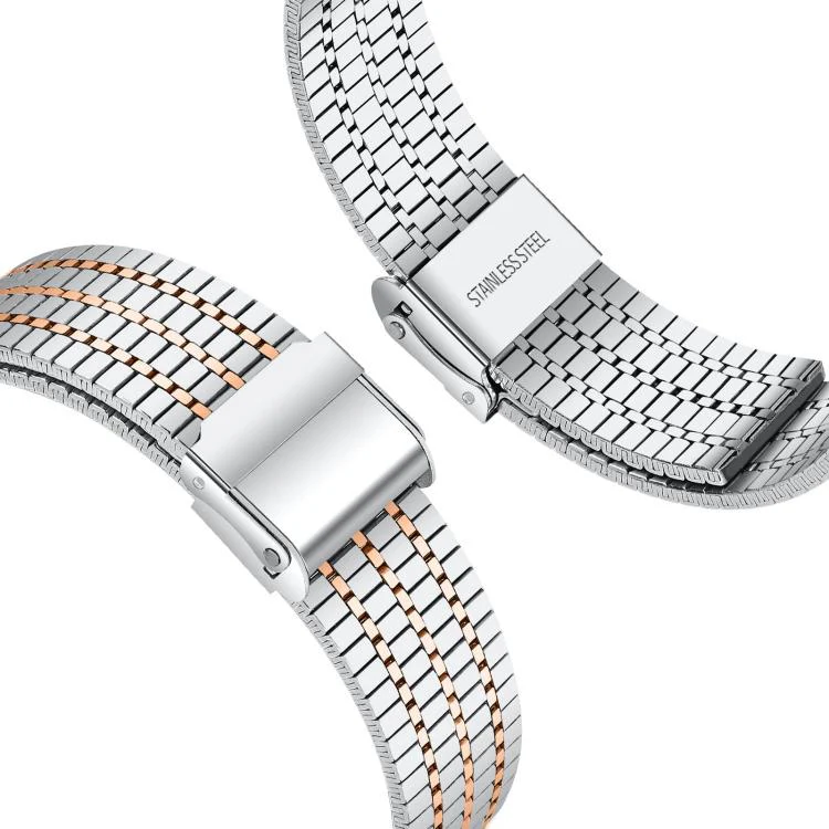 20mm xDfind Seven Beads Buckle Stainless Steel Watch Band(Silver Rose Gold) - Image 3