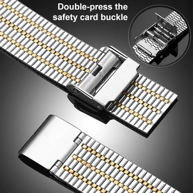 20mm xDfind Seven Beads Buckle Stainless Steel Watch Band(Silver Rose Gold) - Image 7