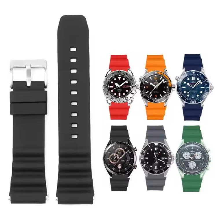 20mm xDfind Silver Buckle Silicone Watch Band(Orange) - Image 2