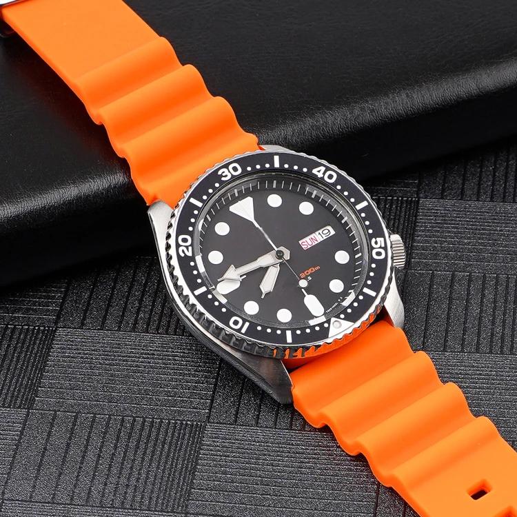 20mm xDfind Silver Buckle Silicone Watch Band(Orange) - Image 6