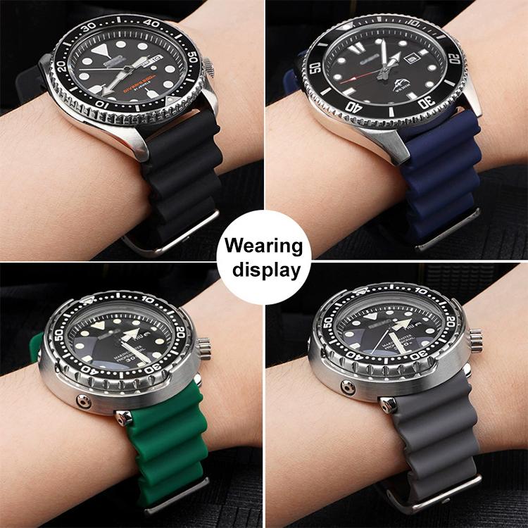 20mm xDfind Silver Buckle Silicone Watch Band(Red) - Image 8