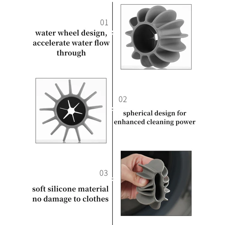20pcs Laundry Ball Stain Removal Anti-tangle Cleaning Ball For Washing Machine(Gray) - Image 6