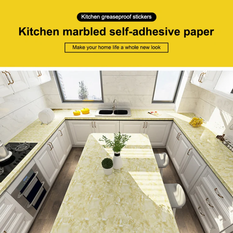 215421210W 5m Marble Pattern Bright Paint Furniture Renovation Self-Adhesive Wall Paper Cabinet Waterproof Film(Green) - Image 6