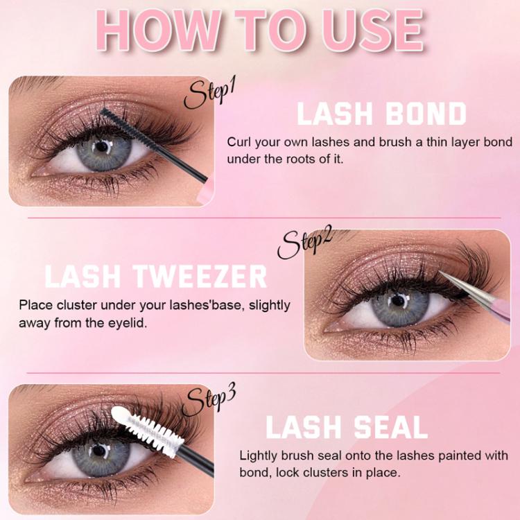 216 Dense Clusters DIY Segmented Eyelash Extensions Naturally Curled Single Cluster False Eyelashes, Specification: DIY-SET-596（40D） - Image 7