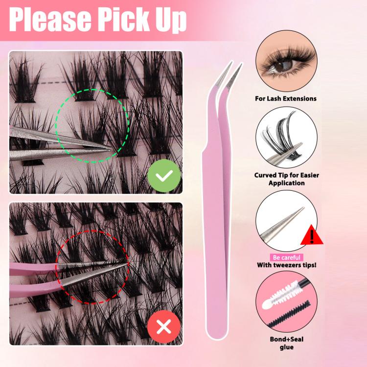 216 Dense Clusters DIY Segmented Eyelash Extensions Naturally Curled Single Cluster False Eyelashes, Specification: DIY-SET-598（60D） - Image 5