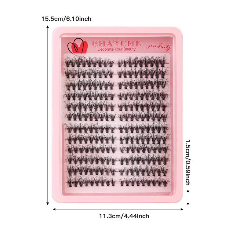 216 Dense Clusters DIY Segmented Eyelash Extensions Naturally Curled Single Cluster False Eyelashes, Specification: DIY-SET-599(80D) - Image 3