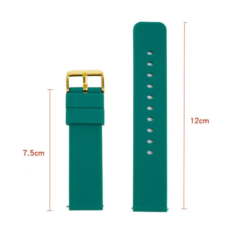 21mm xDfind Stainless Steel Gold Pin Buckle Solid Color Silicone Waterproof Watch Band(Black) - Image 5