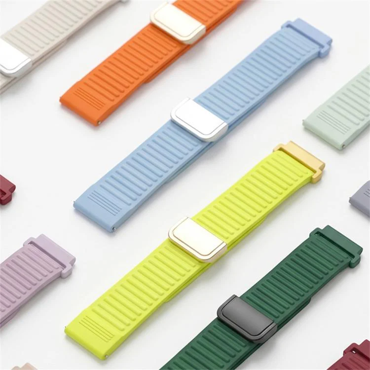 22mm Mountain Pattern Loop Magnetic Buckle Silicone Watch Band(Gray) - Image 5