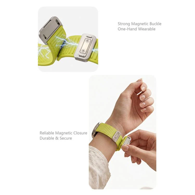 22mm Mountain Pattern Loop Magnetic Buckle Silicone Watch Band(Green) - Image 3
