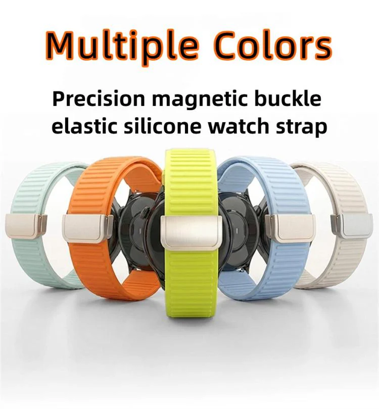 22mm Mountain Pattern Loop Magnetic Buckle Silicone Watch Band(Starlight) - Image 4