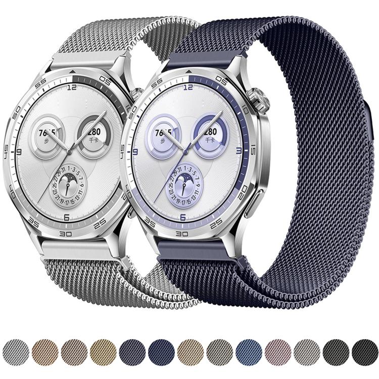 22mm Press Snap Milanese Magnetic Stainless Steel Watch Band(Dark Blue) - Image 3