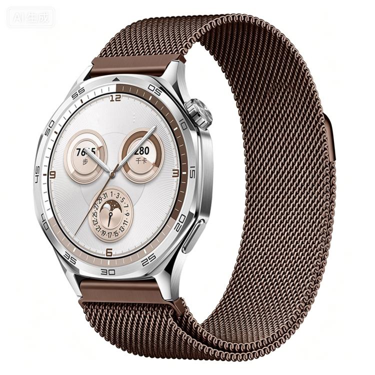 22mm Press Snap Milanese Magnetic Stainless Steel Watch Band(Dawn Gold)