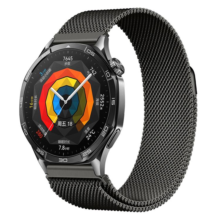 22mm Press Snap Milanese Magnetic Stainless Steel Watch Band(Titanium Gray)