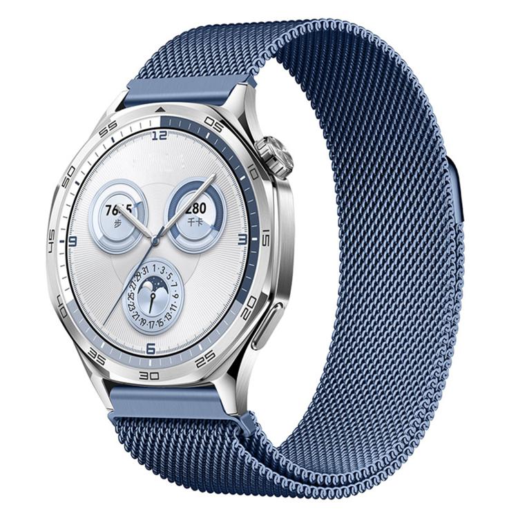 22mm Press Snap Milanese Magnetic Stainless Steel Watch Band(Topaz Blue)