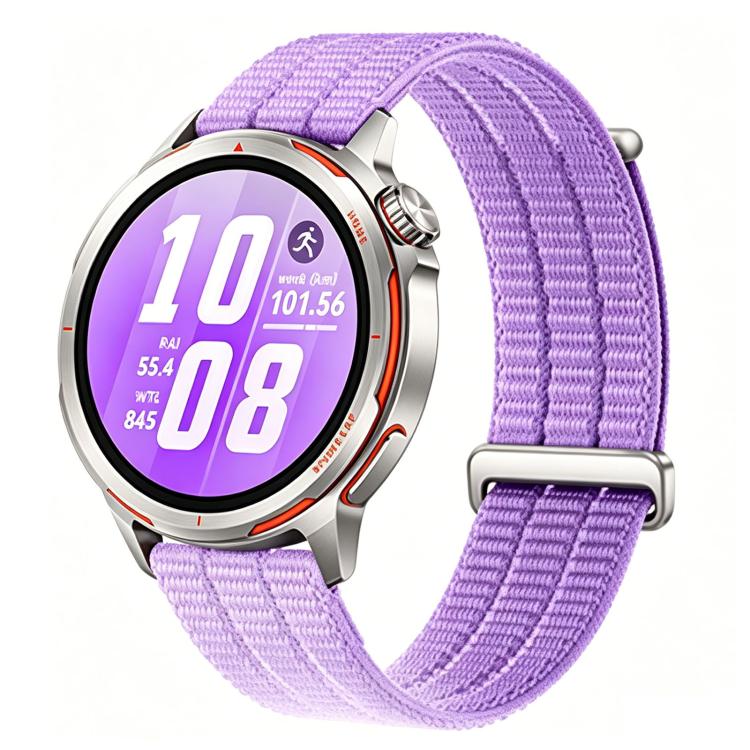 22mm Quick Release Press Button Two Section Breathable Nylon Loop Watch Band(Lavender Purple) - Image 2