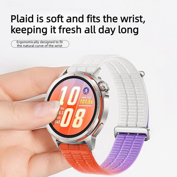 22mm Quick Release Press Button Two Section Breathable Nylon Loop Watch Band(Lilac Pink) - Image 7
