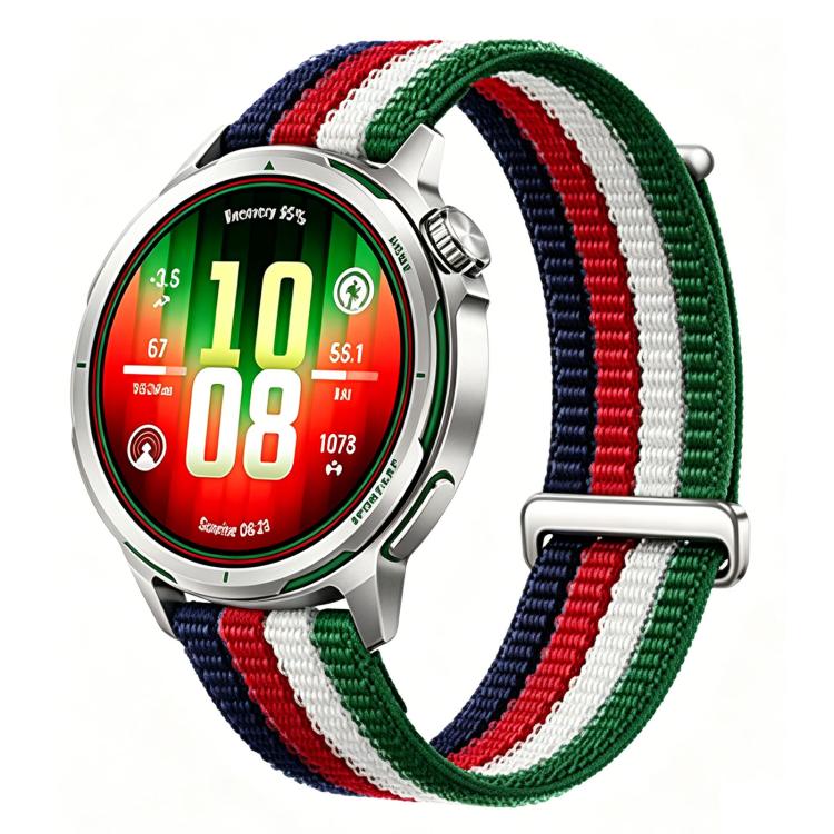 22mm Quick Release Press Button Two Section Breathable Nylon Loop Watch Band(Track Legend) - Image 2