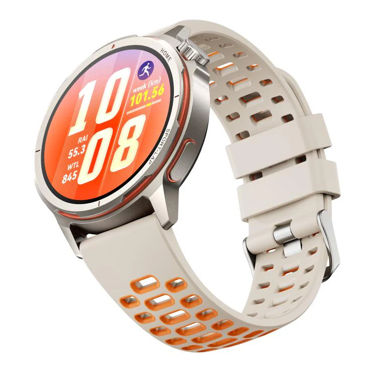 22mm Two Color Perforated Silicone Watch Band(Starlight Orange) - Image 2