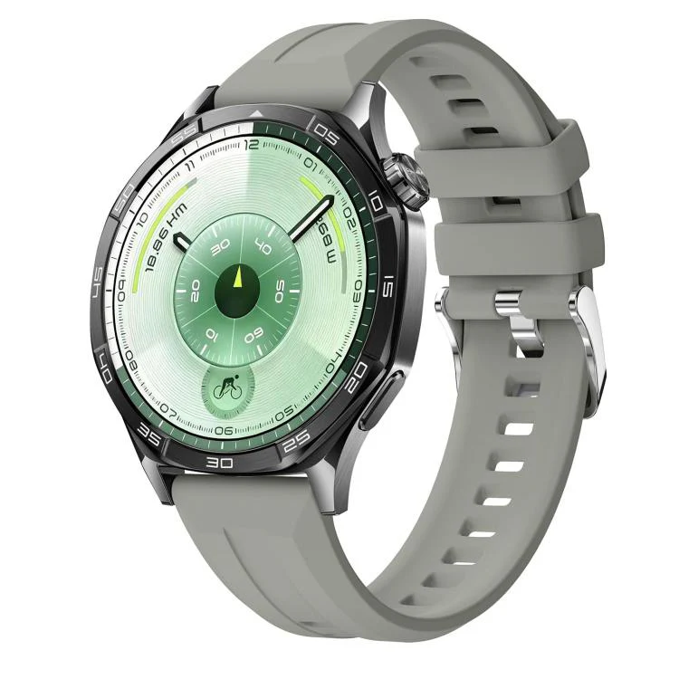 22mm Vertical Stripes Silver Buckle Solid Color Silicone Watch Band(Starlight Grey)
