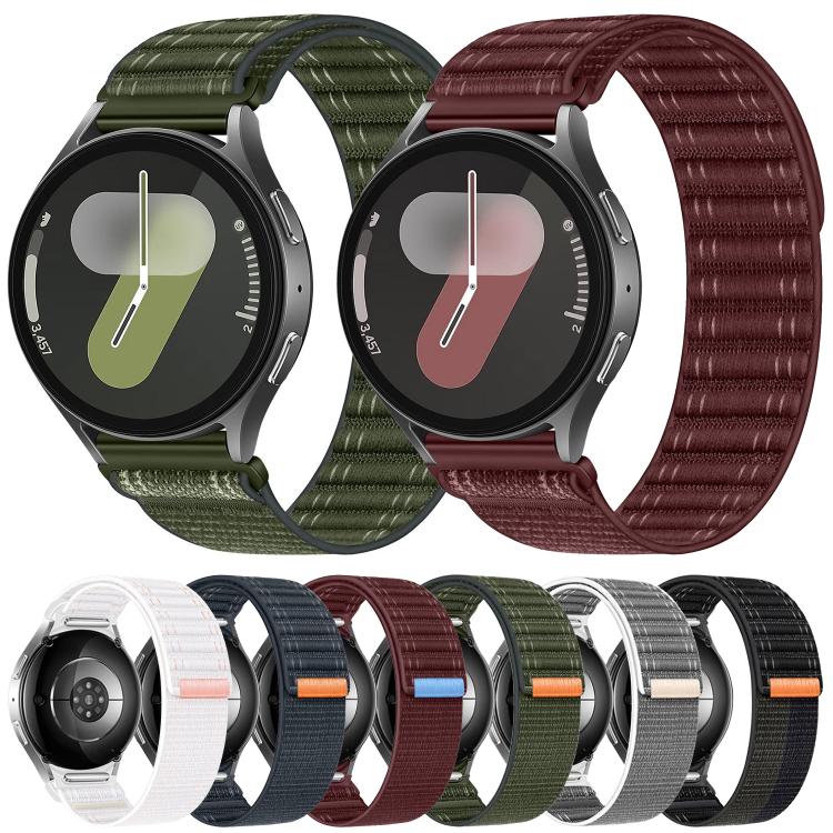 22mm Wave Texture Nylon Hook And Loop Fastener Watch Band(Grey) - Image 3