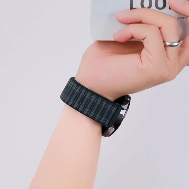 22mm Wave Texture Nylon Hook And Loop Fastener Watch Band(Grey) - Image 9