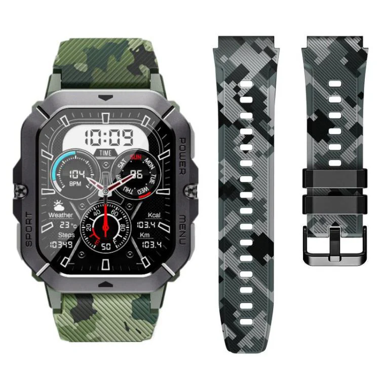 22mm xDfind Camouflage Silicone Watch Band(Green) - Image 2