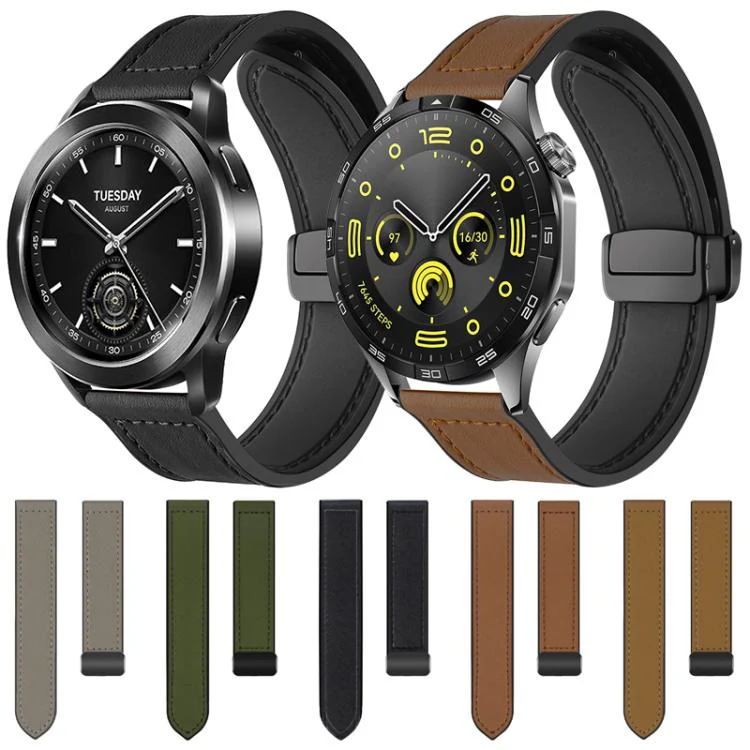 22mm xDfind Crazy Horse Pattern Silicone Skin Magnetic Buckle Watch Band(Black) - Image 2