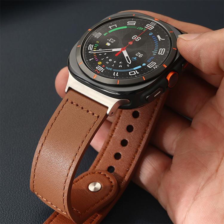 22mm xDfind Rivet Buckle Genuine Leather Watch Band(Black) - Image 5