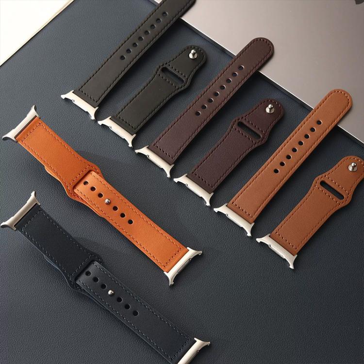 22mm xDfind Rivet Buckle Genuine Leather Watch Band(Black) - Image 6