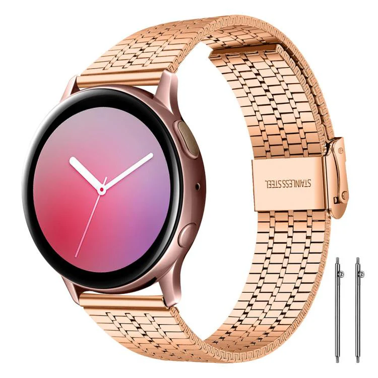 22mm xDfind Seven Beads Buckle Stainless Steel Watch Band(Rose Gold)
