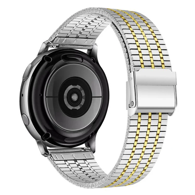 22mm xDfind Seven Beads Buckle Stainless Steel Watch Band(Silver Gold) - Image 2