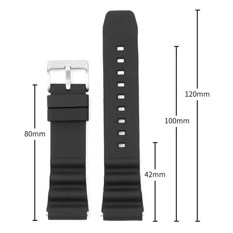 22mm xDfind Silver Buckle Silicone Watch Band(Orange) - Image 3