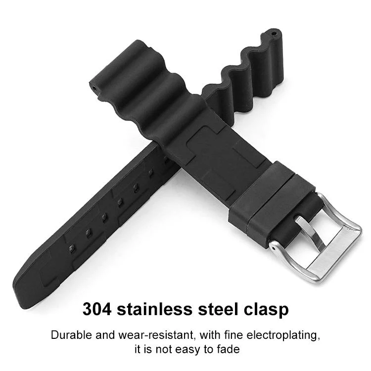 22mm xDfind Silver Buckle Silicone Watch Band(Orange) - Image 5