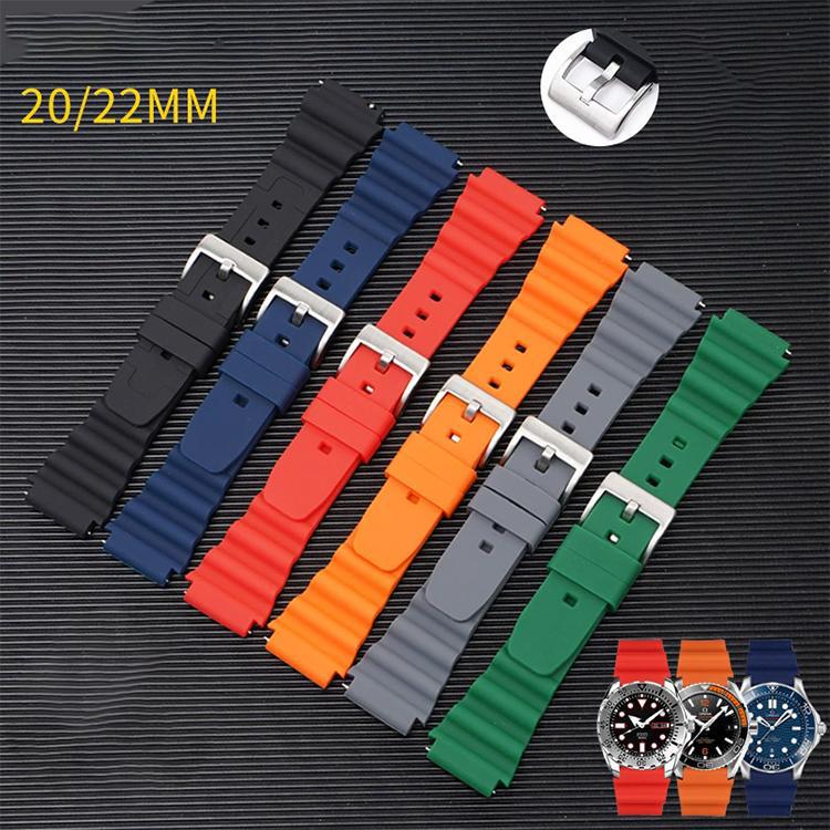 22mm xDfind Silver Buckle Silicone Watch Band(Orange) - Image 7