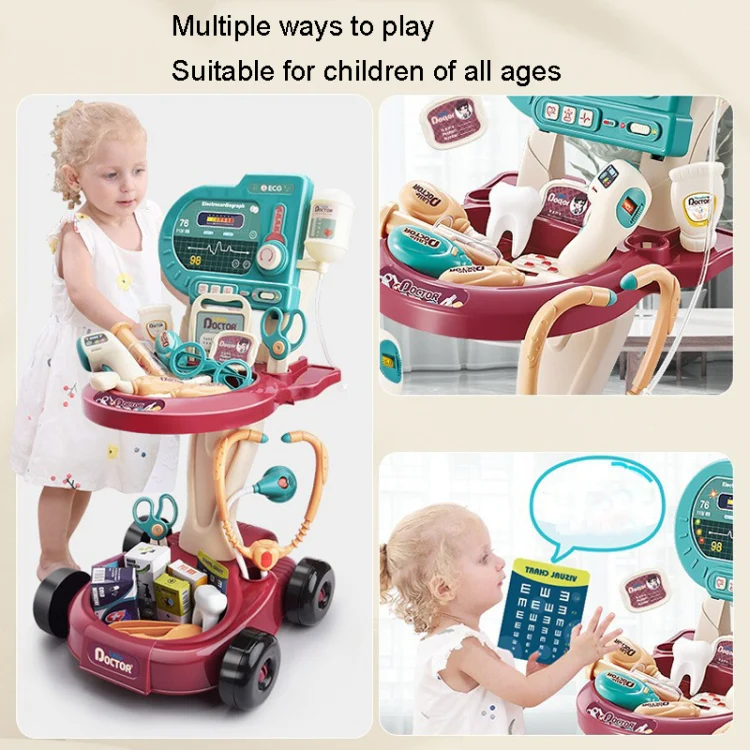 24 In 1 Play House Toy Set Simulation Doctor Cart - Image 8