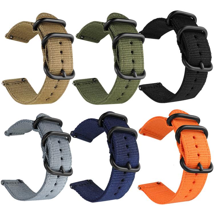 24mm xDfind Ring Buckle Nylon Canvas Watch Band(Army Green) - Image 4