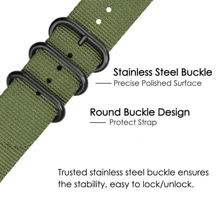 24mm xDfind Ring Buckle Nylon Canvas Watch Band(Army Green) - Image 7