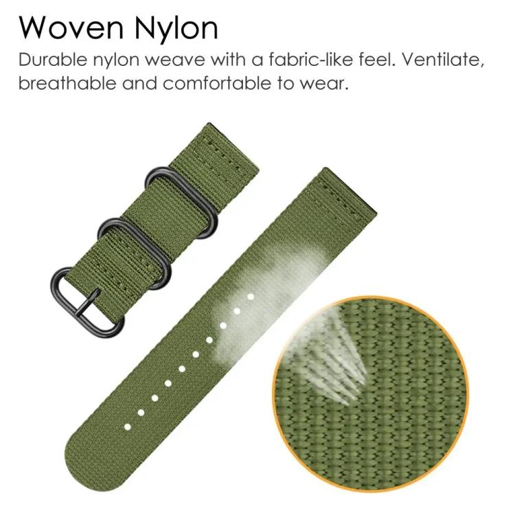 24mm xDfind Ring Buckle Nylon Canvas Watch Band(Black) - Image 6