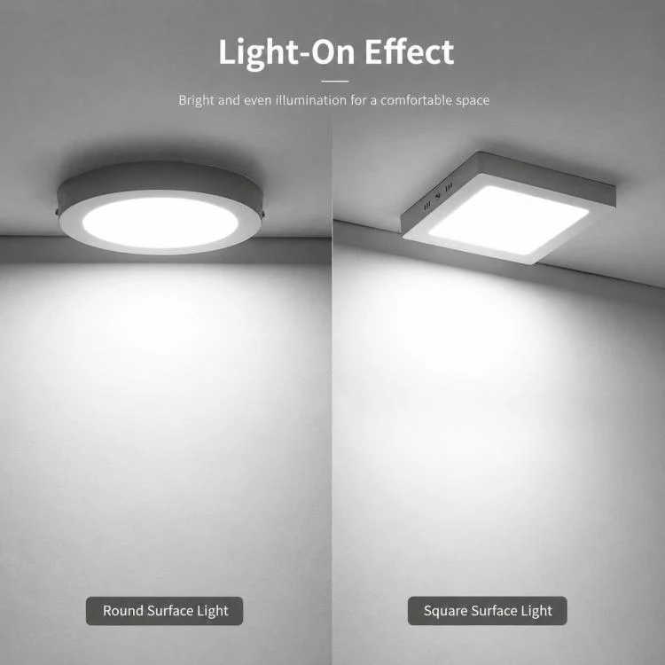 24W Square 6500K Ultra-Thin LED Panel Light Surface Mounted Ceiling Light Full Plastic Flush Mount Fixture - Image 3
