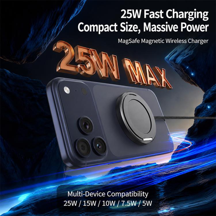 25W Fast Charging Magnetic Wireless Charger with Stand Function(White) - Image 4