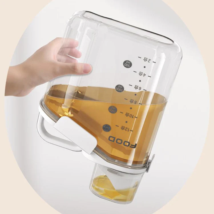 2800ml Plastic Sealed Grains Container Dry Food Storage Bin with Measuring Cup Pouring Spout(Blue) - Image 4