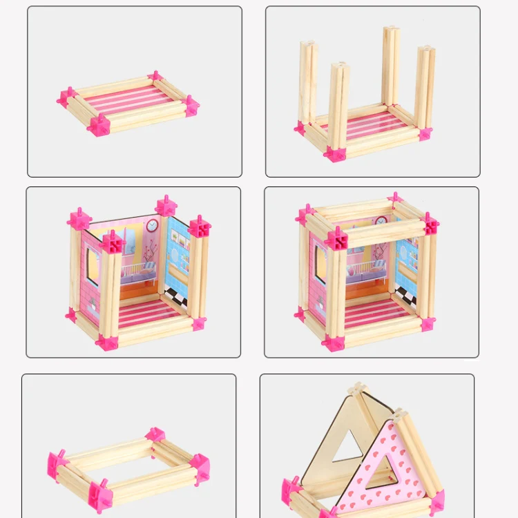 298 PCS Children Building Master Wooden Toy 3D Assembled Model - Image 6