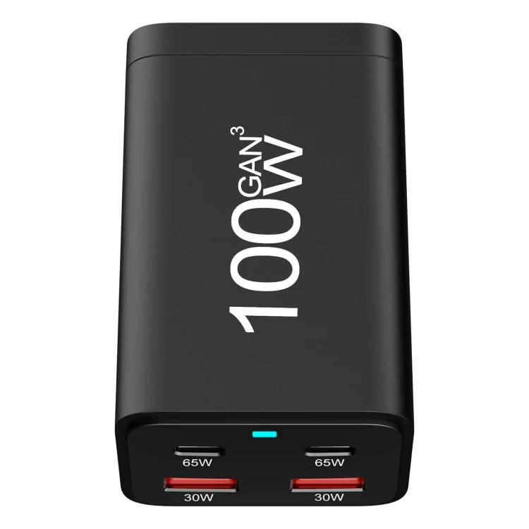 2A2C-100W GaN Pro 100W USB x 2, USB-C / Type-C x 2 Fast Charger, Plug Type:UK Plug(Black) - Image 3